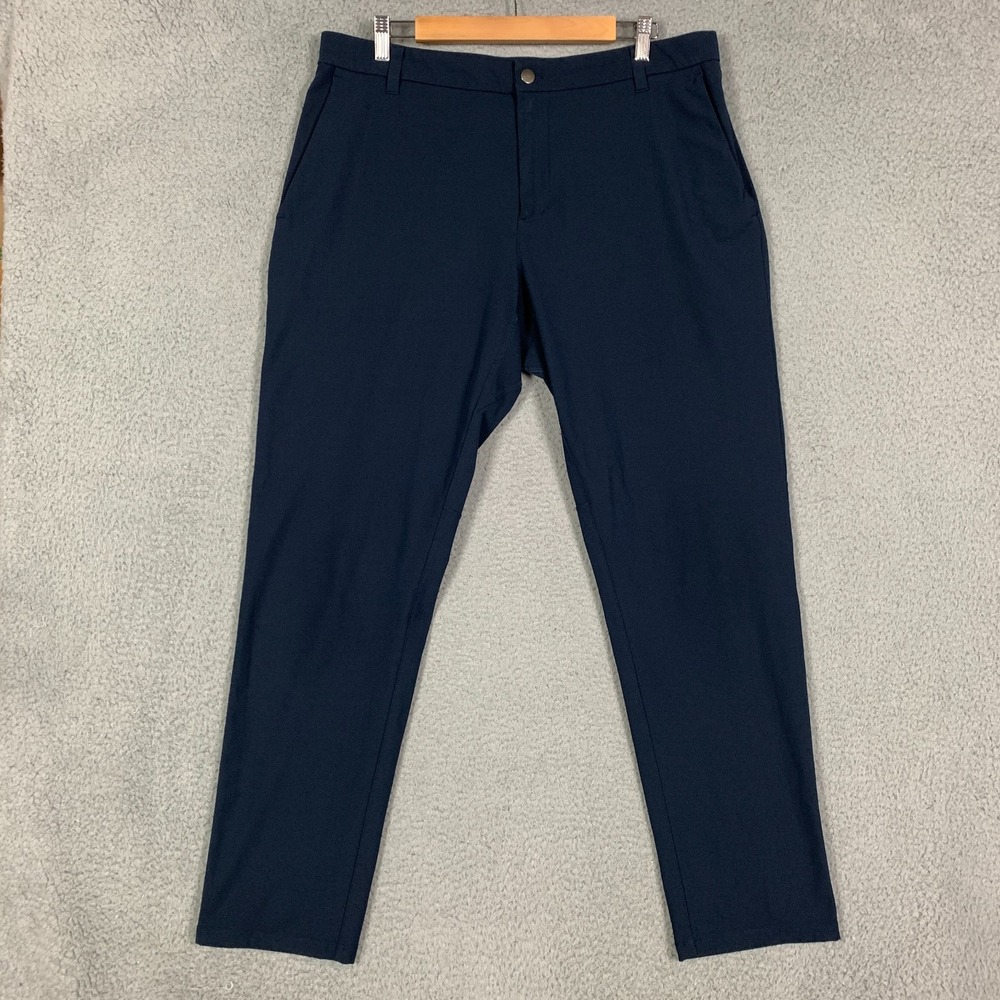 Lululemon Commission Pant Mens 36x31.5 Navy Classic Straight Fit Stretch Comfort